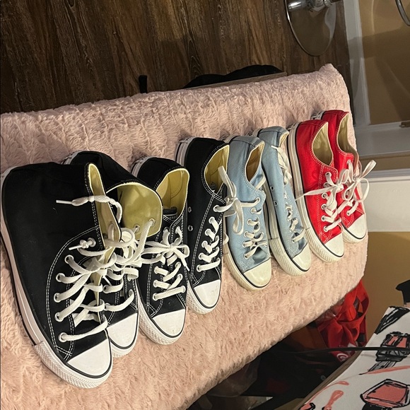 Converse Women's Sneakers in Black, Blue, and Red - Picture 2 of 5